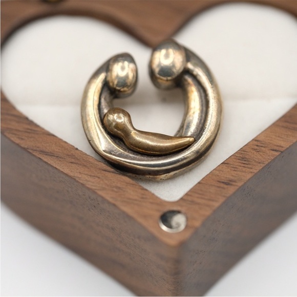 Vintage 1950s Sterling Silver Modernist Abstract Pendant Necklace - Picture 7 of 12